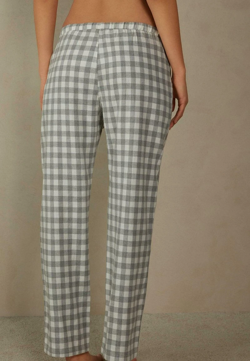 Intimissimi Damen GINGHAM LOVER - Nachtwäsche Hose - Weiß Grey Check Melange Powder White 4 Intimissimi Damen GINGHAM LOVER - Nachtwäsche Hose - Weiß Grey Check Melange Powder White – Bild 2